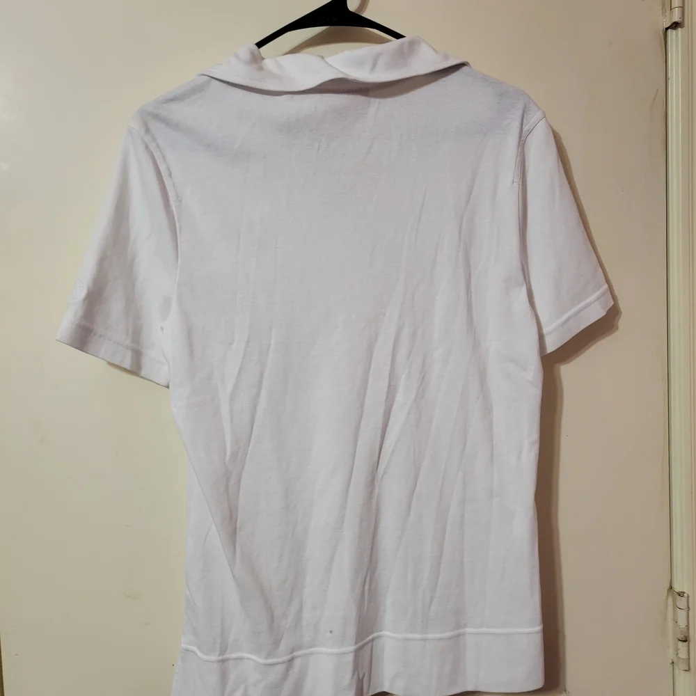 Tory Burch Women's Large White Stretch Polo